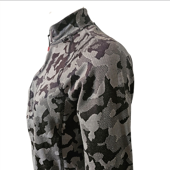 Spyder Top Form Fitting Athletic Camo Quarter Zip Crop Bottom Hem sz S - Picture 5 of 10